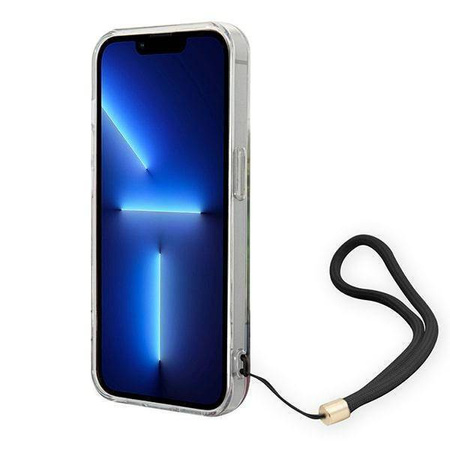 Original Case IPHONE 14 PRO Guess Hardcase Flower Strap (GUOHCP14LHFLSB) blue