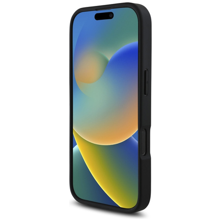 Original Handyhülle IPHONE 16 PRO Karl Lagerfeld HC Grained PU Cardslot Metal Elong schwarz