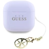 TWS Guess Kopfhörer mit klassischem Logo und Charm-Aufdruck, glänzender Effekt, Lavendel