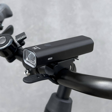 Wozinsky Fahrradfrontlampe USB (bis 200lm) weißes Licht 4 Betriebsmodi schwarz (WFBLB2)