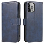 Etui portfel z klapką podstawką do iPhone 15 Pro Max Magnet Case - niebieskie