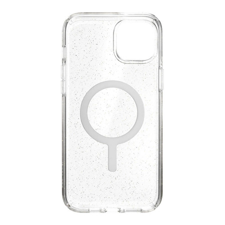 Speck Presidio Perfect-Clear with Glitter + MagSafe - Etui iPhone 14 Plus z powłoką MICROBAN (Clear / Gold Glitter)