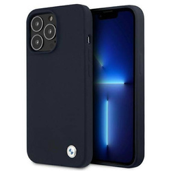 Original Handyhülle IPHONE 13 PRO MAX BMW Hardcase Silicone Signature (BMHCP13XSILNA) navy blau