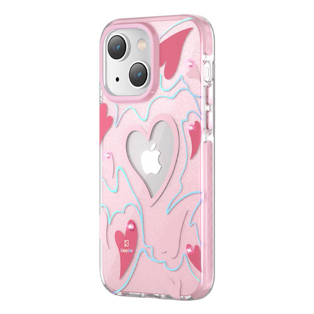 Kingxbar Heart Star Series etui iPhone 14 etui w gwiazdki pink heart