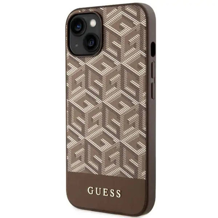 Guess GUHMP14MHGCFSEW iPhone 14 Plus 6,7&quot; braun/braune Hartschale GCube Stripes MagSafe