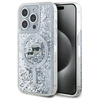 Original Case IPHONE 15 PRO MAX Karl Lagerfeld Hardcase Liquid Glitter Karl&Choupette Head MagSafe (KLHMP15XLGKCSGH) transparent