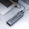 HUB 16-portowy z włącznikiem USB-A 3.0 - szary