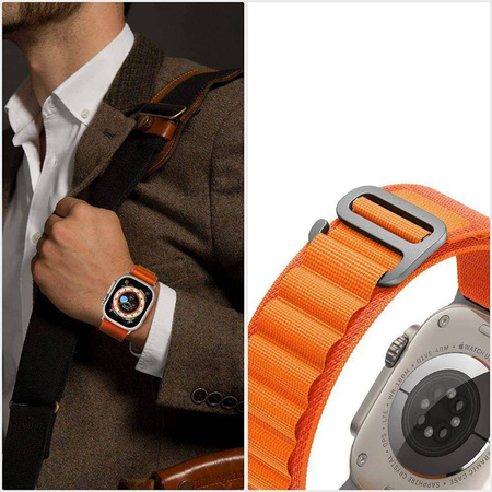 Armband für APPLE WATCH 4 / 5 / 6 / 7 / 8 / SE (38 / 40 / 41 MM) Tech-Protect Nylon Pro orange