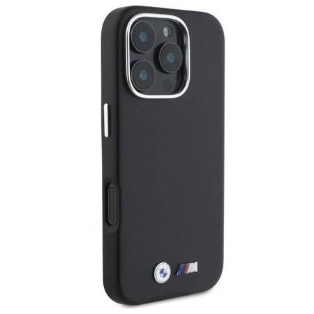 Original Handyhülle IPHONE 16 PRO BMW Hardcase M Smooth Full Wrapped Metal (BMHCP16L23PMWK) schwarz