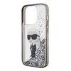 Karl Lagerfeld Liquid Glitter Ikonik Hülle für iPhone 15 Pro – transparent