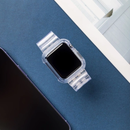 Silicone Band Strap Bracelet Case Strap Light Set for Apple Watch 44mm - Yellow