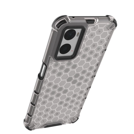 Honeycomb etui pancerny pokrowiec z żelową ramką Oppo A76 / Oppo A36 / Realme 9i przezroczysty