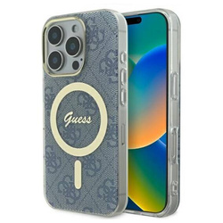 Original Case IPHONE 16 PRO Guess Hardcase IML 4G MagSafe (GUHMP16LH4STB) blue