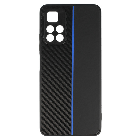 Tel Protect CARBON Case do Xiaomi Redmi Note 11 5G/Note 11S 5G/Poco M4 Pro 5G Czarny z niebieskim paskiem