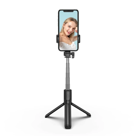 Selfie-Stick WHS1Y Teleskopstativ 1 m mit Telefonhalter – Schwarz