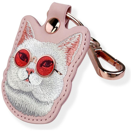 Etui na lokalizator / brelok Nimmy       Glasses Cool Cat różowy
