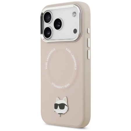 Karl Lagerfeld Choupette Pin MagSafe Case for iPhone 17 Pro - Pink