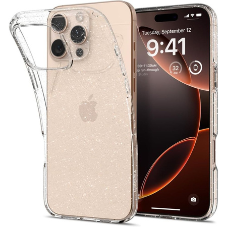 Etui Spigen Liquid Crystal na iPhone 16 Pro Max - przezroczysto-brokatowe
