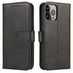 Magnet Case eine elegante Hülle mit Überschlag und Standfunktion iPhone 14 Max schwarz