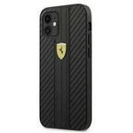 Ferrari FESNECHCP12SBK iPhone 12 mini 5,4" czarny/black hardcase On Track PU Carbon