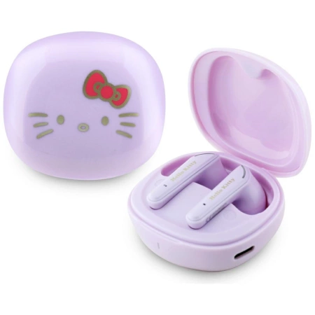 Hello Kitty TWS-Ohrhörer mit Hochglanzoberfläche, Violett