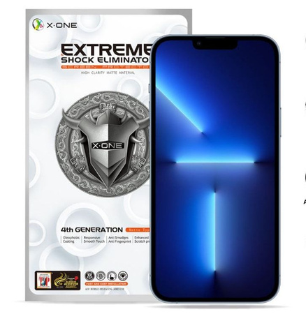 Szkło hartowane X-ONE Extreme Shock Eliminator 4th gen. Matowe - do iPhone 13 Pro Max/14 Plus