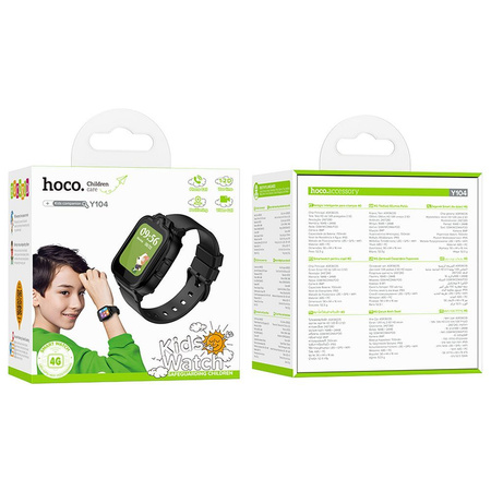 HOCO smartwatch dla dzieci z funkcją rozmowy 4G Y104 czarny