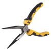 Szczypce wydłużone proste Deli Tools EDL2108, 8" (żółte)
