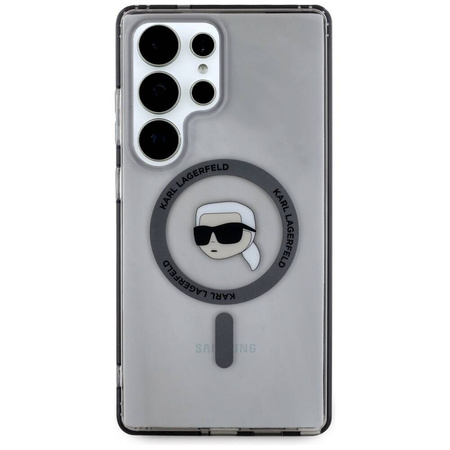 Etui Karl Lagerfeld Button Karl Head Printed Logo MagSafe Samsung Galaxy S25 Ultra czarny