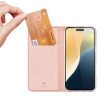 Etui Dux Ducis Skin Pro na iPhone 16 z klapką i miejscem na kartę - różowe