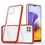 Clear 3in1 etui do Samsung Galaxy A22 5G żelowy pokrowiec z ramką czerwony