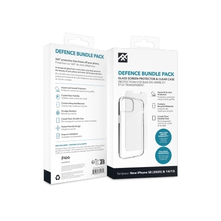 Etui ZAGG IF Defence Bundle na iPhone 16e (2025) / 15 / 14 / 13 - przezroczyste