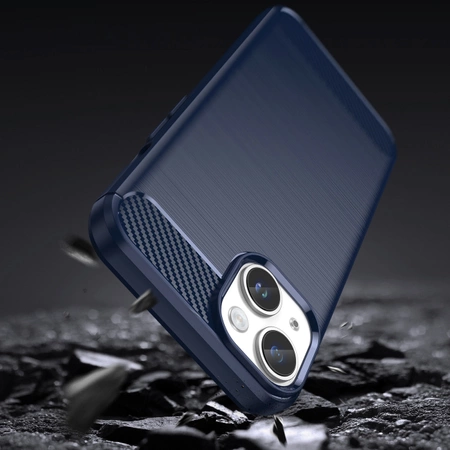 Carbon Case iPhone 14 Hülle flexible Gel Rückseite blau