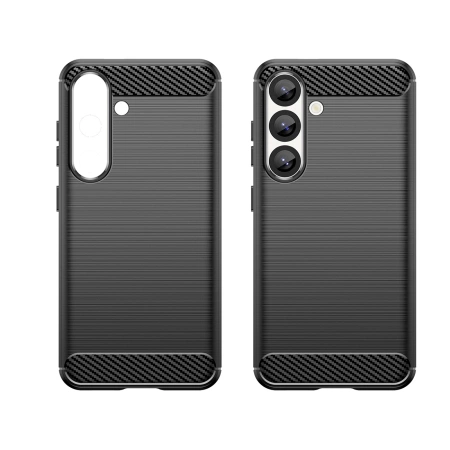Carbon Case Flexibles Silikon für Xiaomi Poco X7 - Schwarz