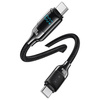 USAMS Kabel USB-C na USB-C 100W 1.2m      Digital Display Zinc Alloy Fast Charging Data Cable HX Series SJ742USB02 (US-SJ742)