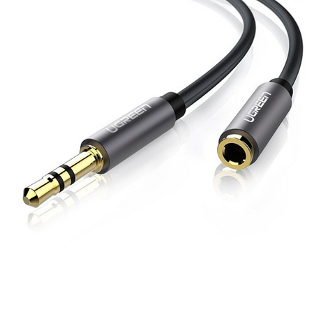UGREEN AV118 AUX jack audio extender 3.5 mm, 1.5m (black)