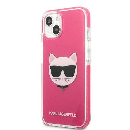 Original Case IPHONE 13 MINI Karl Lagerfeld Hardcase Choupette Head (KLHCP13STPECPI) pink