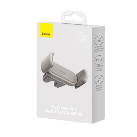 Zaciskowy uchwyt samochodowy do kratki Baseus Steel Cannon 2 (biały)