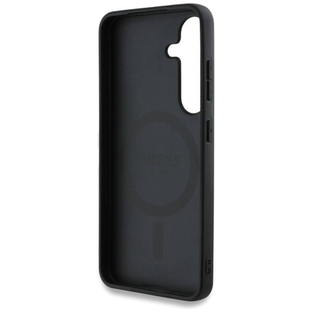 Etui Guess 4G Round Patch Classic Logo MagSafe do Samsung Galaxy S25 Plus czarny