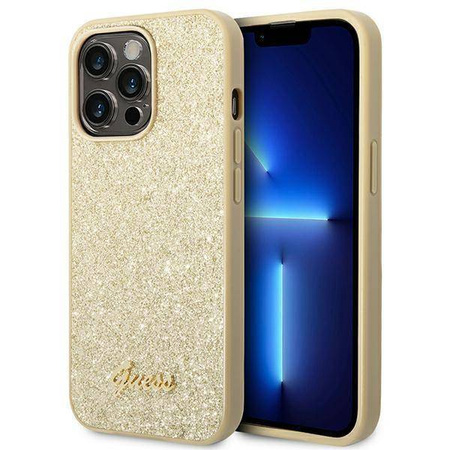Guess GUHCP14XHGGSHD iPhone 14 Pro Max 6,7 &quot;Gold / Gold Hartschale Glitter Script