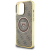 GUESS futerał do IPHONE 16 Pro Max kompatybilny z MagSafe GUHMP16XHG4PRTGW (IML Metal Glitter 4G Circle Triangle) brązowy
