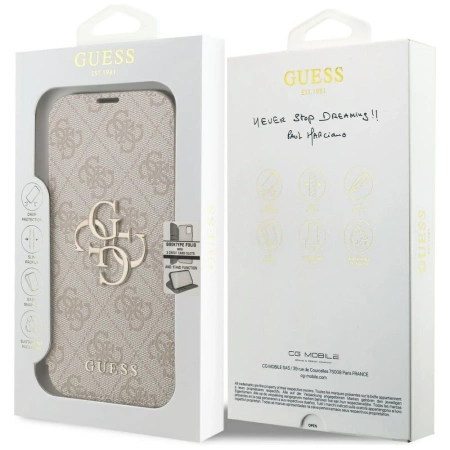Guess Book 4G Metal Logo Case for iPhone 17 Pro - Pink