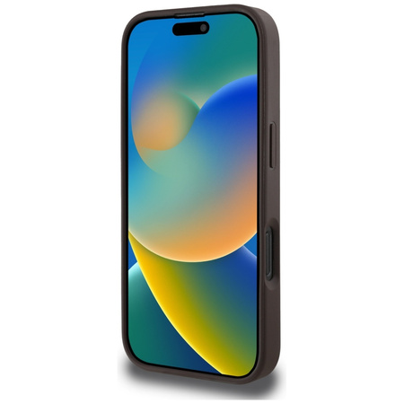 Original Case IPHONE 16 PRO Guess 4G Circle Classic Logo MagSafe brown