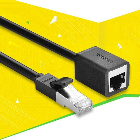 Ugreen przedłużacz kabel internetowy Ethernet RJ45 Cat 6 FTP 1000 Mbps 5 m czarny (NW112 11283)