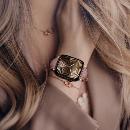 Skórzany pasek AMAZINGTHING Class Band do Apple Watch 45 / 46 / 49 mm - różowy