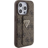 Guess nakładka do iPhone15 Pro 6,1&quot; GUHCP15LPGS4TDW brązowa HC GRIPSTAND PU 4G TRIANGLE STRASS