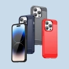Carbon Case für iPhone 14 Pro Max flexible Gel-Rückseite blau