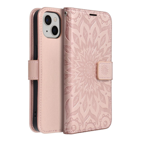 Kabura MEZZO Book do IPHONE 13 mandala złoty róż
