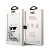 Karl Lagerfeld Liquid Glitter NFT Choupette Head - Etui iPhone 14 Pro (srebrny)