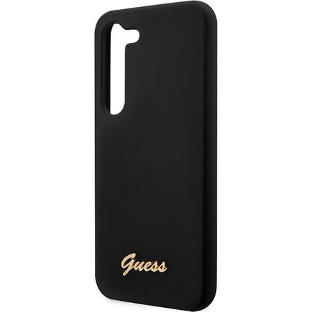 Guess Silicone Script Metal Logo - Etui Samsung Galaxy S23 (czarny)